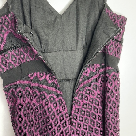 Adelyn Rae lace eyelet cocktail black pink dress - Picture 10 of 10